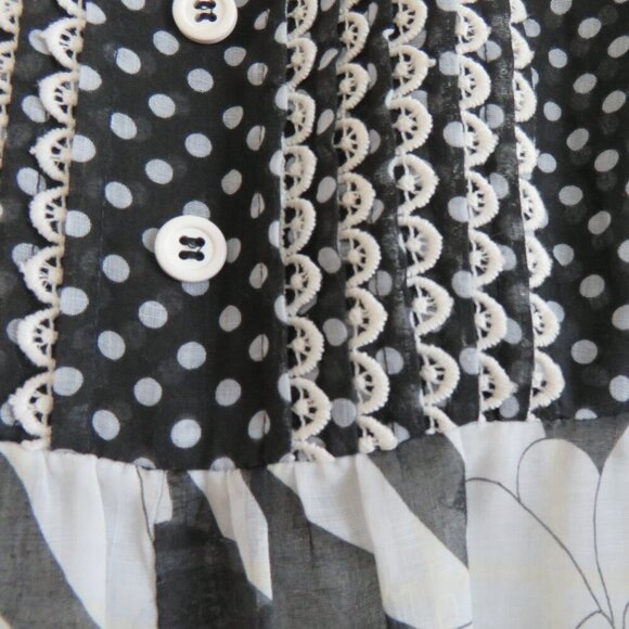 VINTAGE PANTEL 70's Prairie Peasant Cottagecore Floral Polka Dot Maxi Dress - Picture 9 of 16